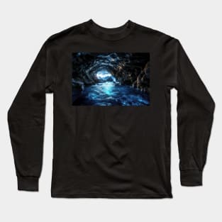 River Running Through a Cave - Landscape Long Sleeve T-Shirt